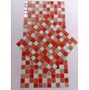 Gạch mosaic thủy tinh màu đỏ trắng