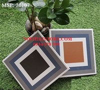 Gạch bông giả cổ 20x20 ô đen cam