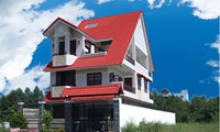 Ngói màu Đồng Tâm sóng lớn màu đỏ đậm