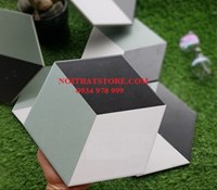Gạch lục giác 3 màu trắng xám đen