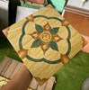 Gạch bông đá mờ giả cổ 30x30 Vàng hoa văn đối xứng