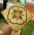 Gạch bông đá mờ giả cổ 30x30 Vàng hoa văn đối xứng
