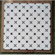 Gạch bông đá mờ giả cổ 30x30 Trắng đen