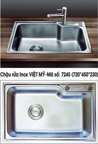 Chậu rửa chén Inox Việt Mỹ 7245