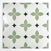 Gạch bông đá mờ giả cổ 30x30 trắng xanh rêu
