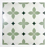 Gạch bông đá mờ giả cổ 30x30 trắng xanh rêu