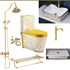 Combo bộ nhà tắm cao cấp màu vàng 046