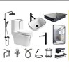 Combo bộ nhà tắm cao cấp trắng chỉ đen 050