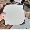 Gạch bông đá mờ giả cổ 30x30 trắng nhấn góc đen