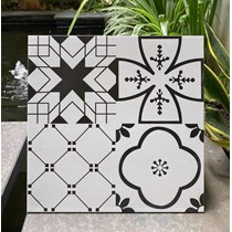 Gạch bông đá mờ giả cổ 30x30 họa tiết đen trắng