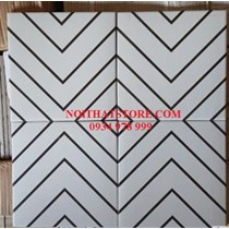 Gạch bông giả cổ 20x20 kẻ chỉ đen