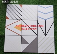 Gạch bông giả cổ 20x20 kẻ sọc