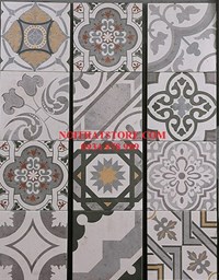 Gạch bông giả cổ 20x20 mẫu xám