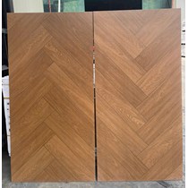 Gạch giả gỗ Trung Quốc 60x120 xương cá nâu đỏ mờ
