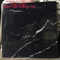 Gạch lát nền Trung Quốc 100x100 đen vân trắng