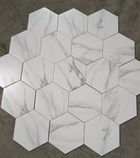 Gạch lục giác đẹp giá rẻ trắng vân khói tự nhiên 20x23