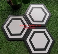 Gạch lục giác màu đen trắng