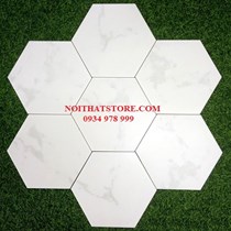Gạch lục giác màu trắng vân đá xám