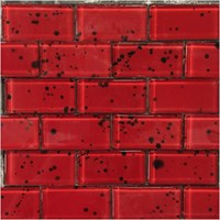 Gạch mosaic gạch thẻ đỏ vân chấm đen