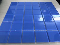 Gạch mosaic thủy tinh màu xanh viên lớn