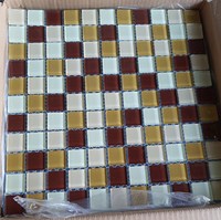 Gạch mosaic thủy tinh nâu cam
