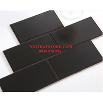 Gạch thẻ 10x20 đen mờ phẳng