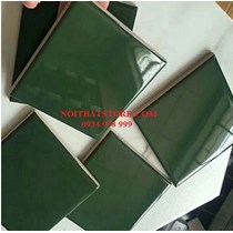 Gạch thẻ vuông xanh lá đậm bóng phẳng 10x10