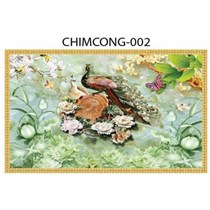 Gạch tranh 3D chim công 002
