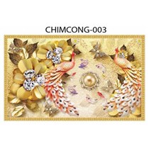 Gạch tranh 3D chim công 003