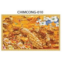 Gạch tranh 3D chim công 010