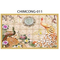 Gạch tranh 3D chim công 011