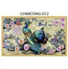 Gạch tranh 3D chim công đẹp 012