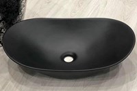 Lavabo đặt bàn hình Oval đen mờ