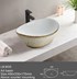 Lavabo đặt bàn hình Oval viền mạ vàng